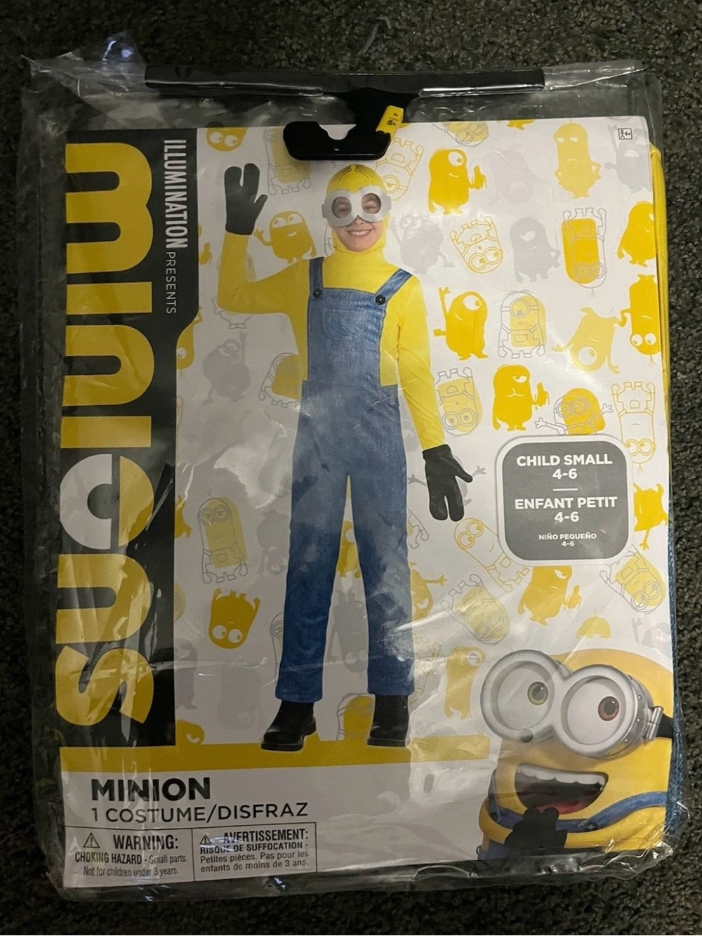 Minion Kids Costume, Child Small (4-6) Minions Halloween costume